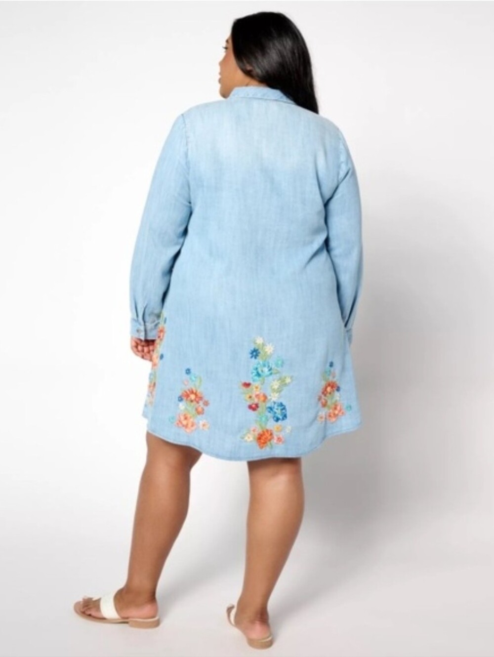 Driftwood Scottie Tencel Embroidered Shirtdress Size XL boho Loose Fit - Picture 2 of 11